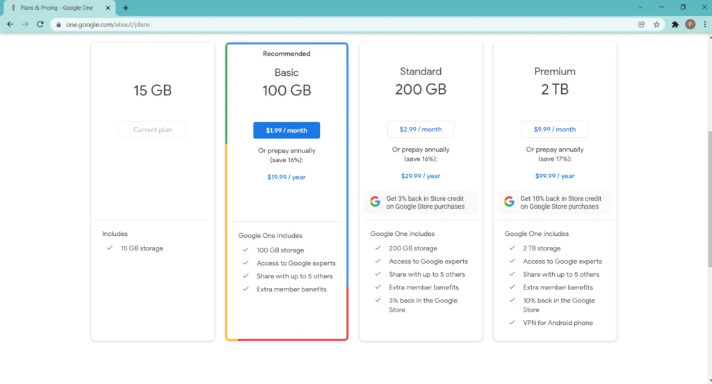 Google Blog And Tips Google One Us Pricing Gmail Google One Us Pricing