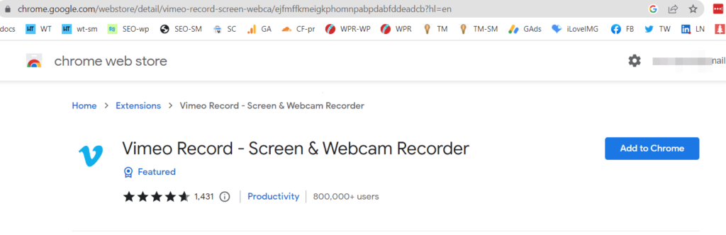 Vimeo Record Screen Recording Chrome Extension